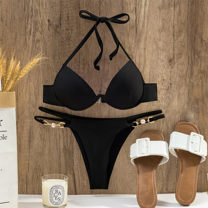 Damen Triangel-Bikini mit luxuriösen Perlendetails Echo Archiv