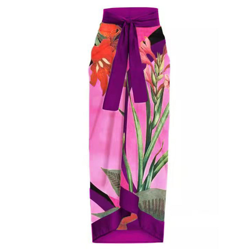 Damen Einteiler Badeanzug mit raffiniertem Wickeldesign und floralem Print Echo Archiv