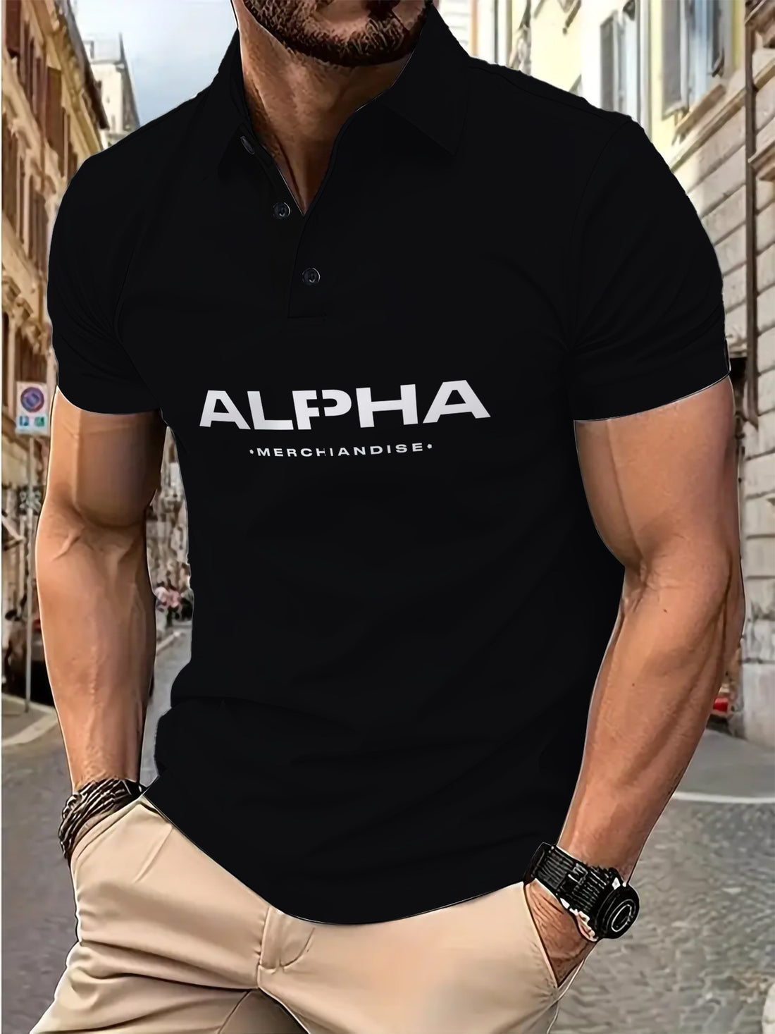 Herren Poloshirt mit modernem Grafiklogo und sportlichem Schnitt – Cavello