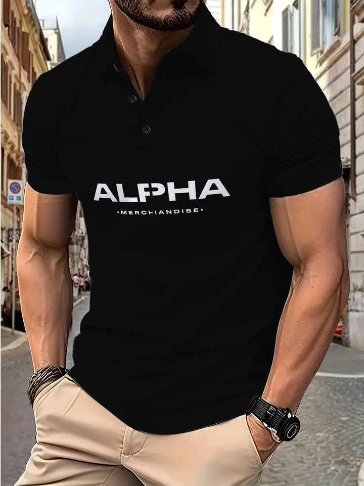 Herren Poloshirt mit modernem Grafiklogo und sportlichem Schnitt Echoarchiv