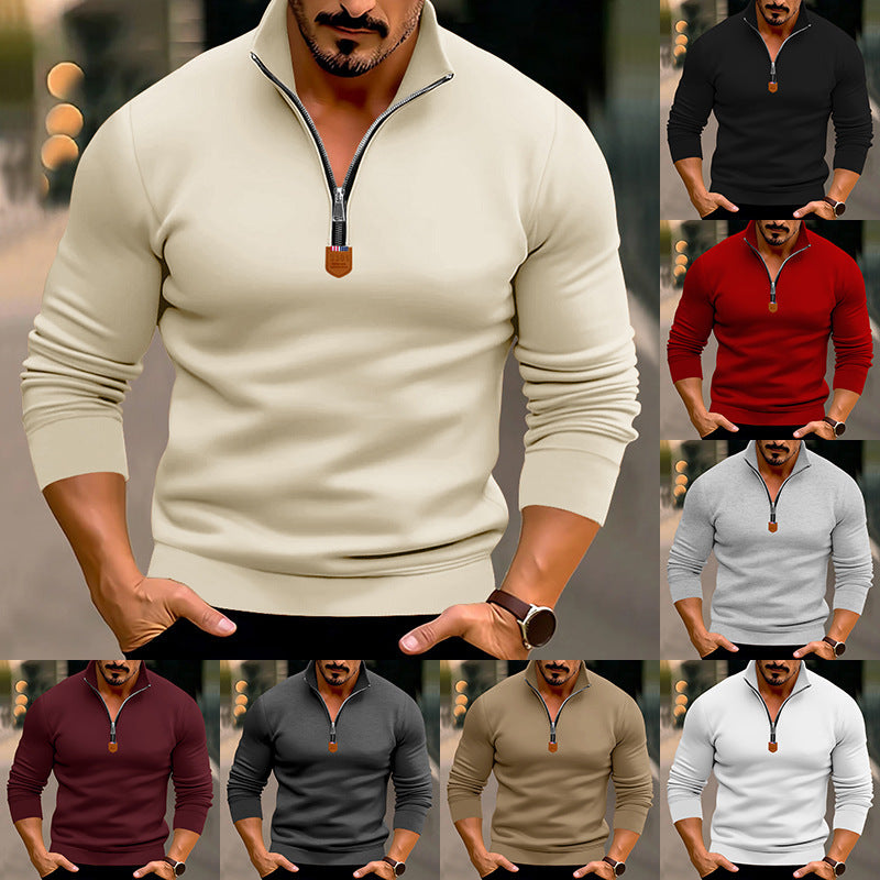 Herren eleganter Pullover mit Reißverschluss und strukturiertem Design Echoarchiv