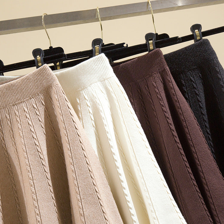 Damen Plissierter Strickrock mit hohem Bund Echo Archiv