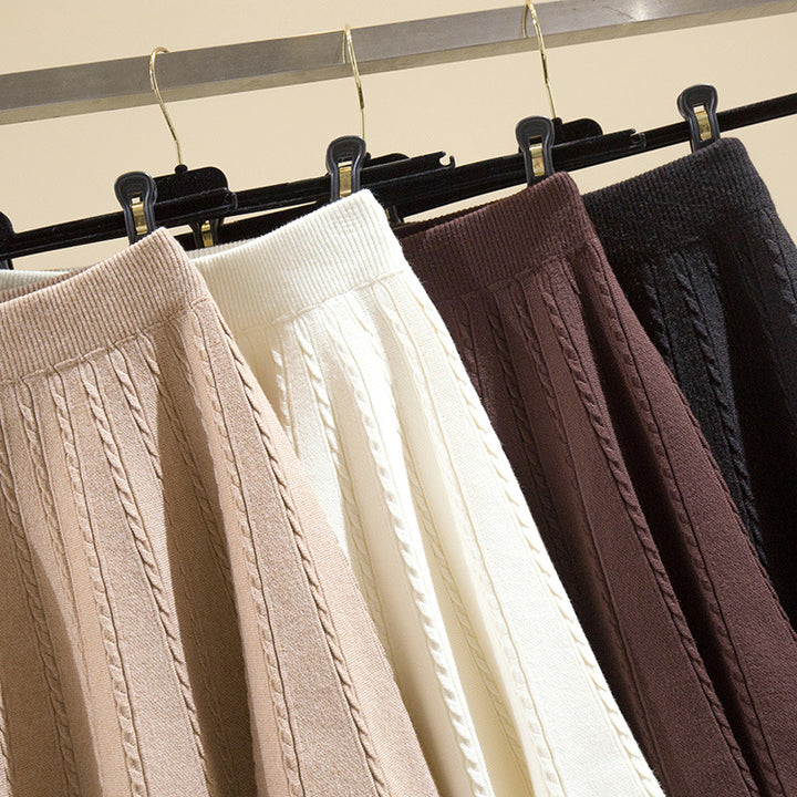 Damen Plissierter Strickrock mit hohem Bund Echo Archiv
