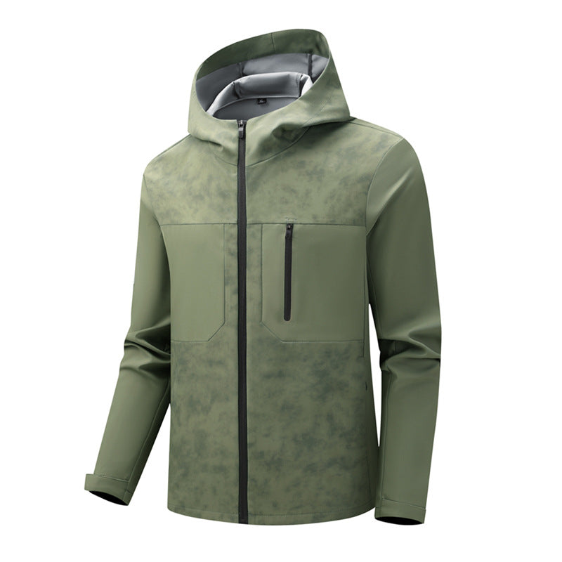 Herren Urbanes Softshell-Hybrid mit wasserabweisender Beschichtung, Kapuze und Brust-Reißverschluss Echo Archiv