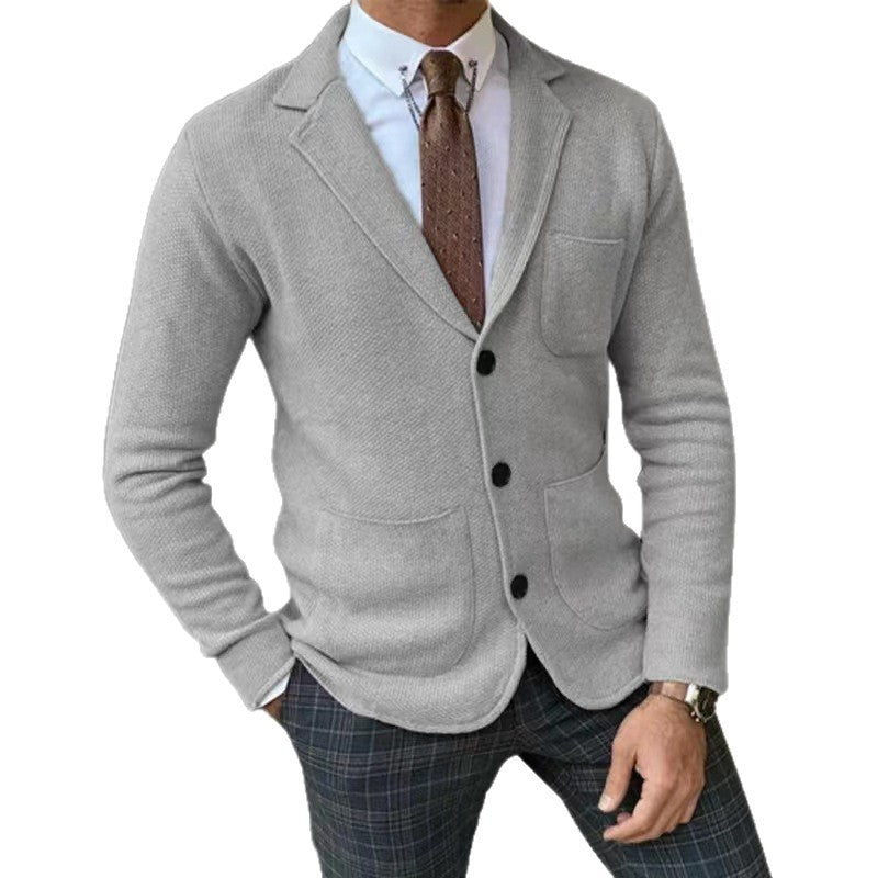 Herren Strickblazer mit modernem Schnitt und praktischen Taschen Echoarchiv
