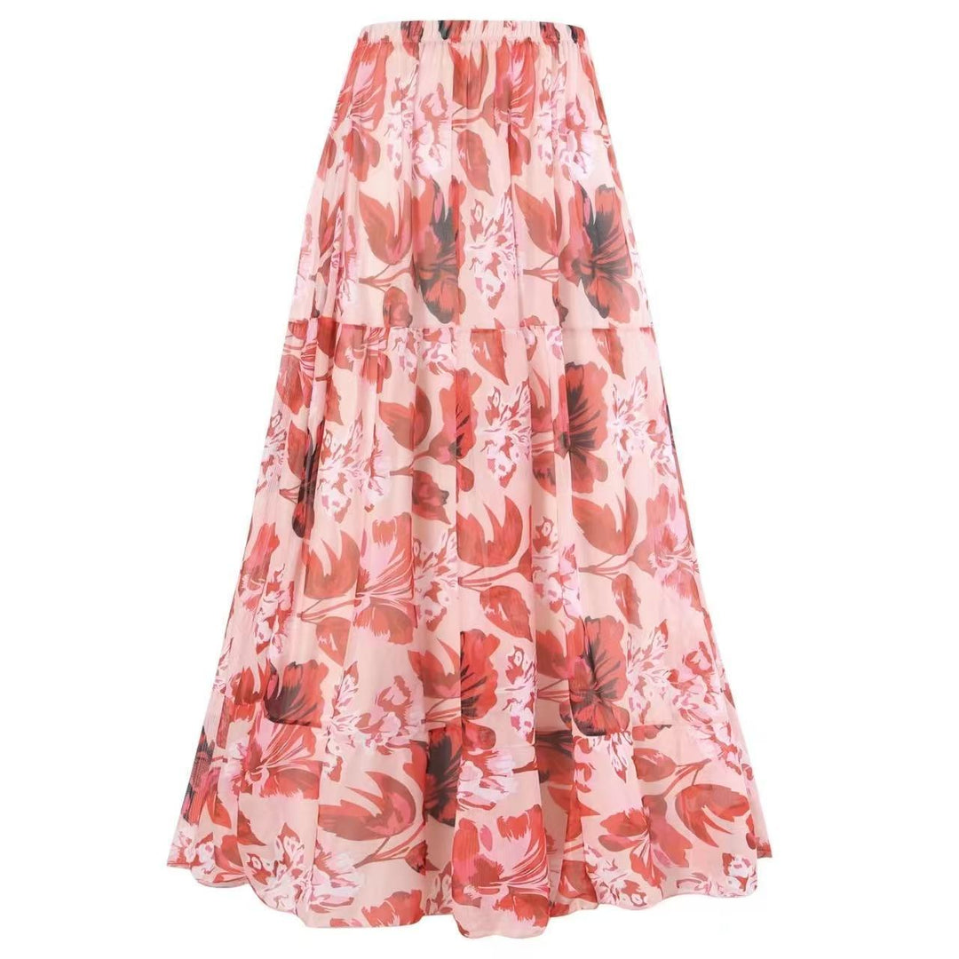 Damen Badeanzug mit floralem Design und passendem Rock Echo Archiv