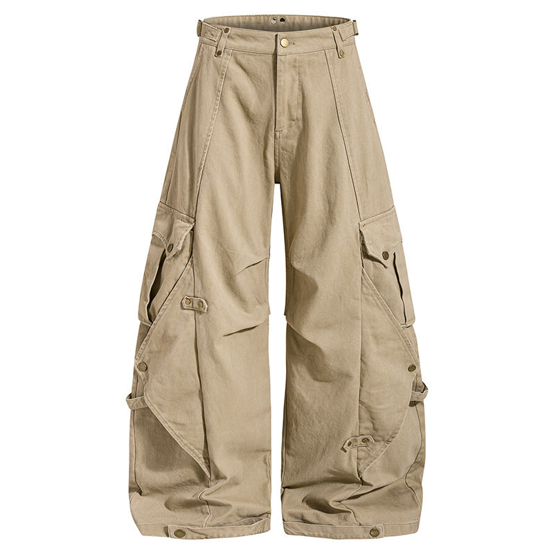 Damen weite Cargo‑Culotte‑Hose mit verstellbaren Riemen, großen Klappentaschen und Ballon‑Silhouette Echoarchiv