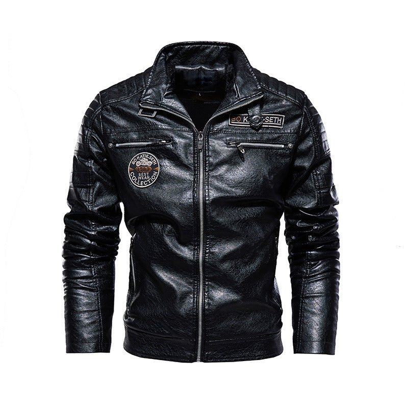 Herren Lederjacke mit mehrfachen Taschen Echo Archiv