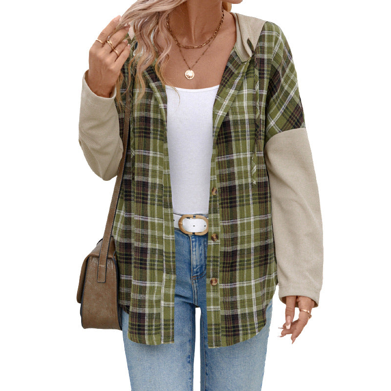 Damen Lässige Karierte Overshirt Echo Archiv