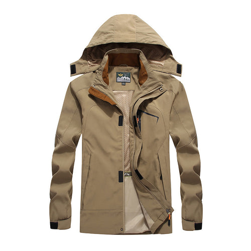 Herren wasserabweisende Outdoorjacke im technischen Parkastil mit abnehmbarer Kapuze Echo Archiv