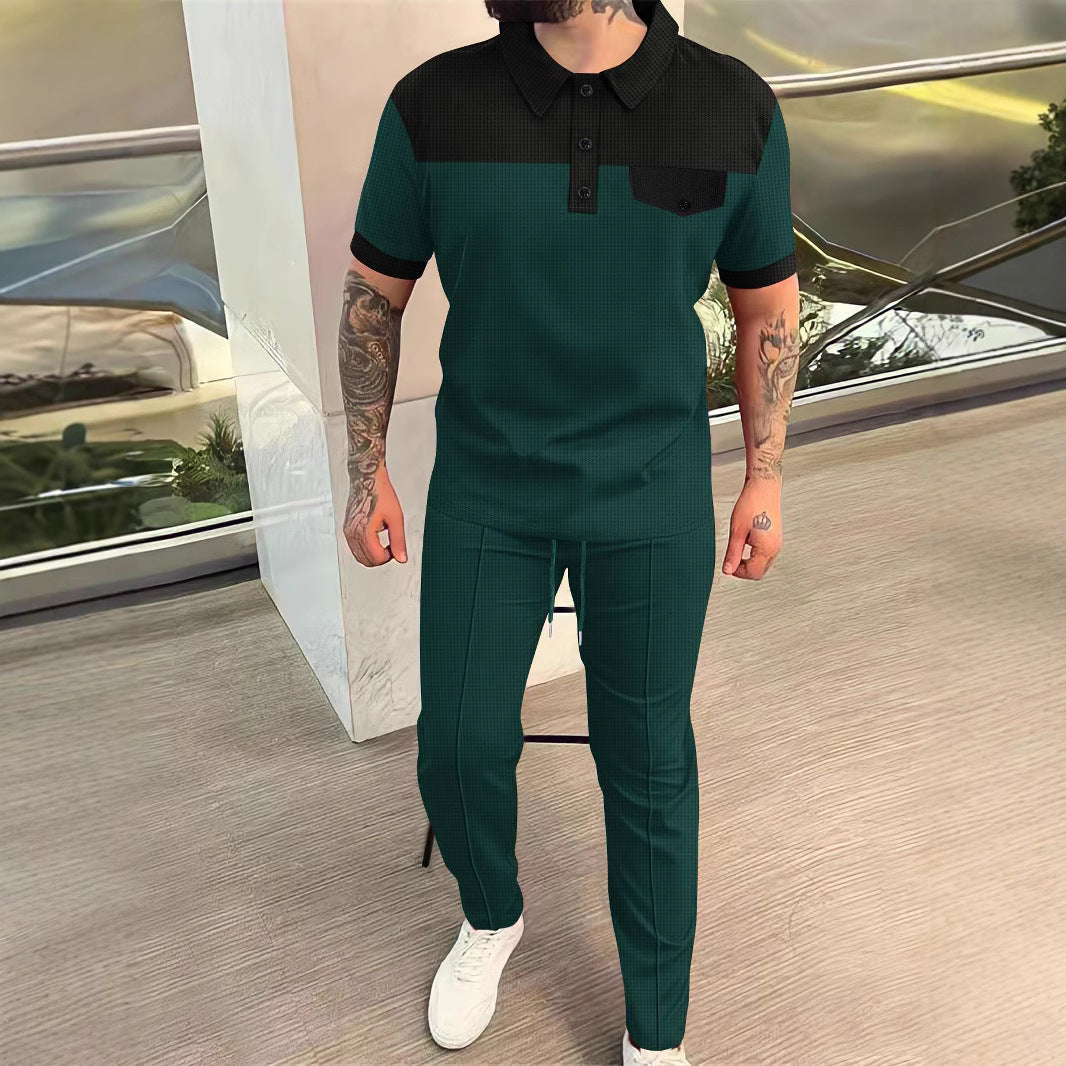 Herren sportliches Poloshirt und Chino-Hose Set mit modernem Design Echoarchiv