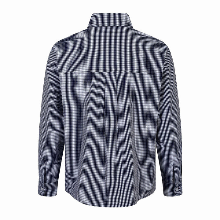 Herren Kariertes Gingham-Hemd mit Button-Down-Kragen und Bruststickerei Echoarchiv