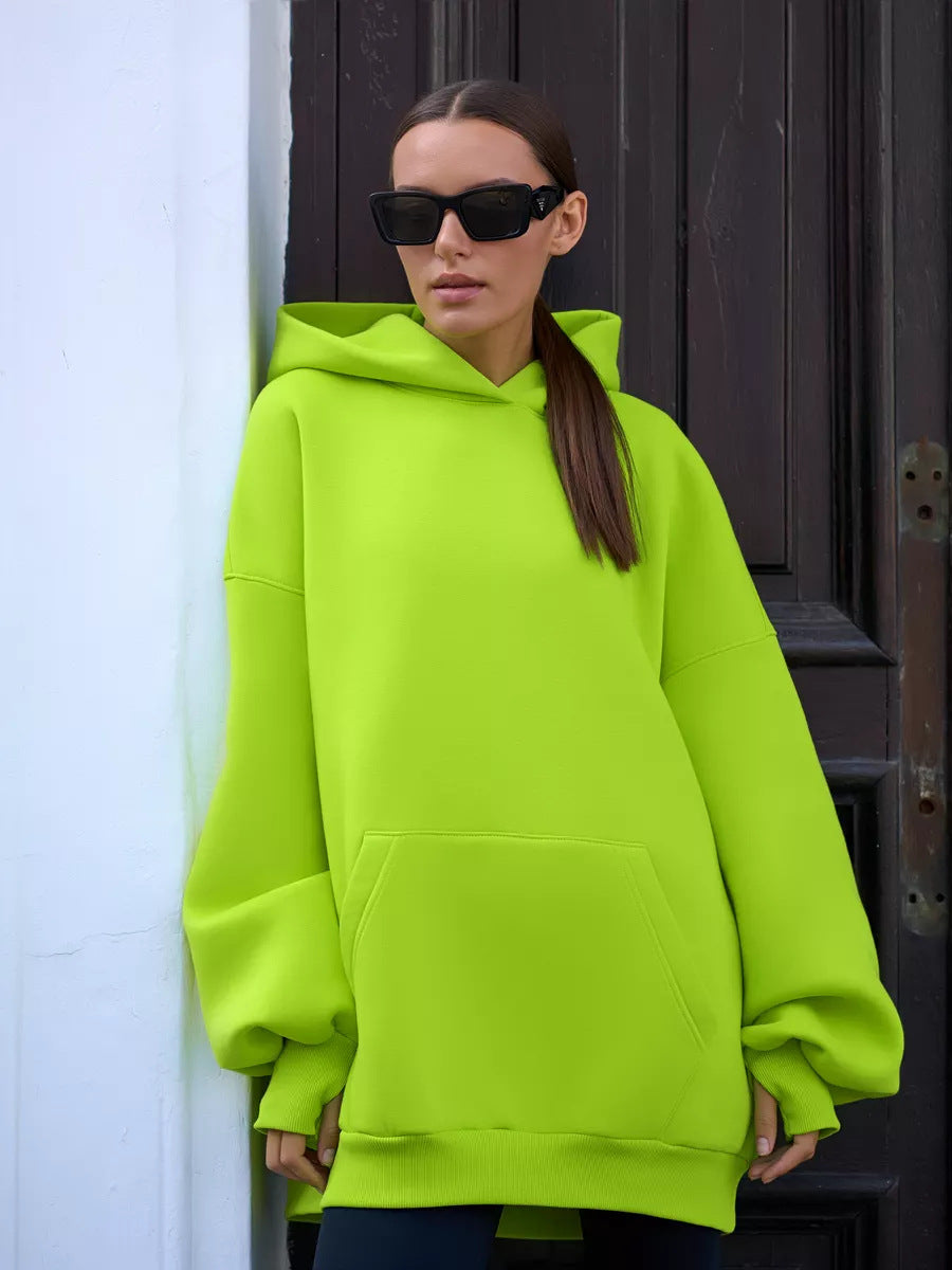 Damen Oversized Kapuzenpullover mit extra weitem Schnitt und Kängurutasche – Auréline