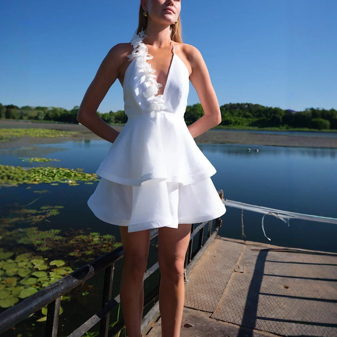Damen Neckholder Kleid mit voluminösem Rock Echo Archiv