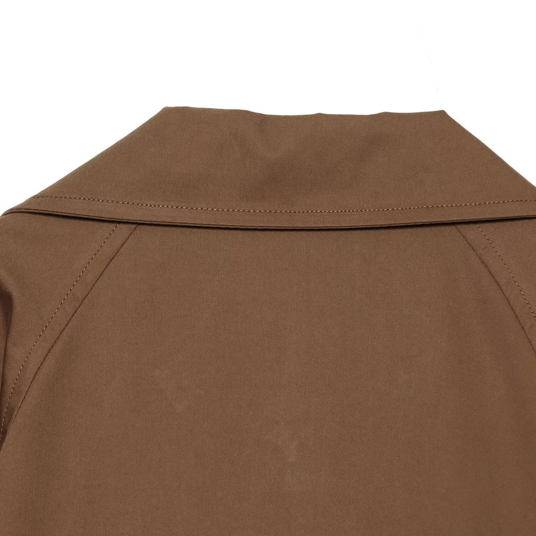 Damen Kurz-Trenchjacke im Cropped‑Schnitt mit doppelreihiger Knopfleiste und Taillengürtel Echoarchiv