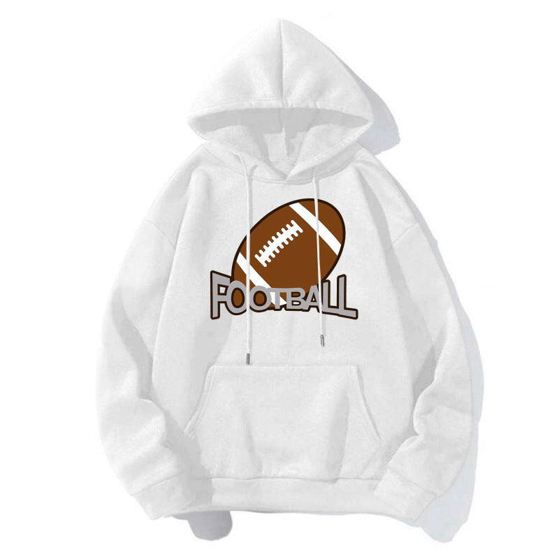 Damen Sportlicher Kapuzenpullover mit Football-Motiv Echoarchiv