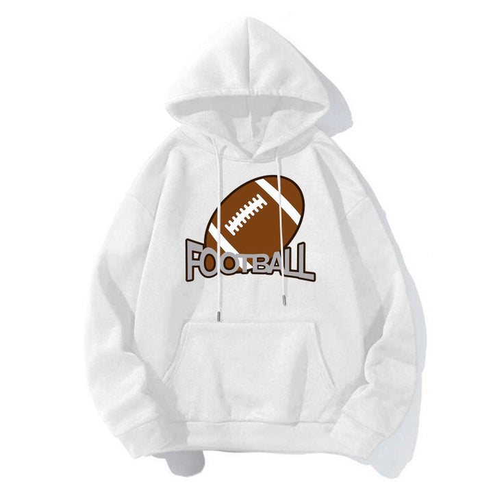 Damen Sportlicher Kapuzenpullover mit Football-Motiv Echoarchiv