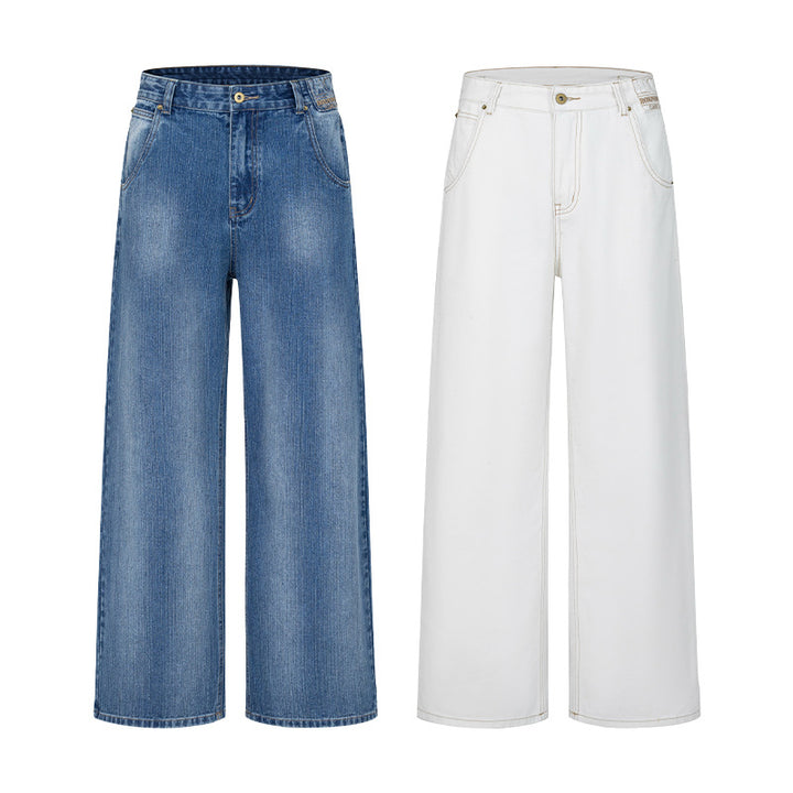 Damen Ultraweit geschnittene Canvas-Five-Pocket-Hose mit tiefer Bundlinie Echo Archiv