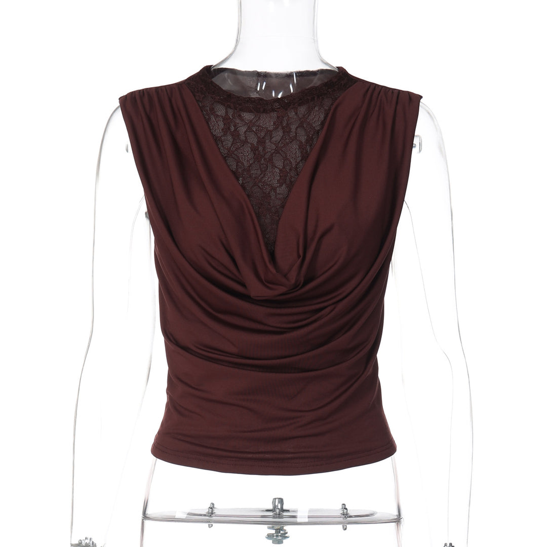 Damen Elegantes Oberteil mit raffinierter Spitzenpartie Echo Archiv