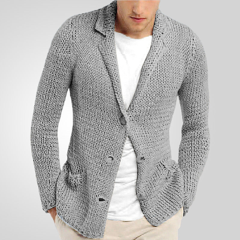 Herren Strickblazer mit natürlichem, rustikalem Design und praktischen Taschen Echoarchiv