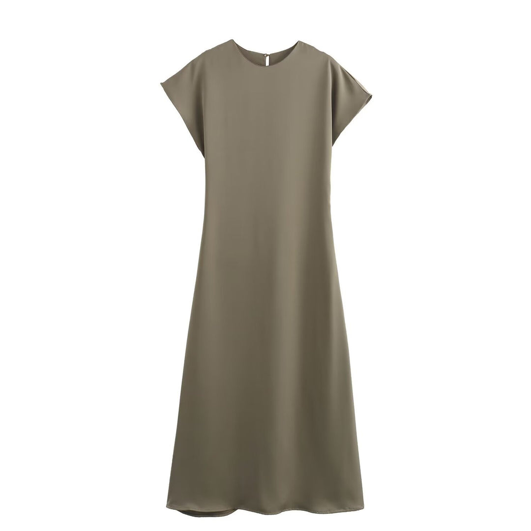 Damen elegantes Maxikleid mit fließendem Schnitt und modernem V-Ausschnitt Echo Archiv