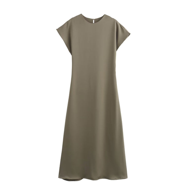 Damen elegantes Maxikleid mit fließendem Schnitt und modernem V-Ausschnitt Echo Archiv