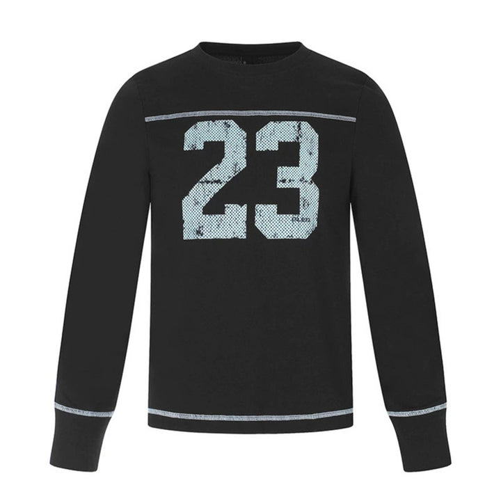 Herren Langarm-Sweatshirt mit Rundhalsausschnitt und sportischem Nummern-Print Echoarchiv