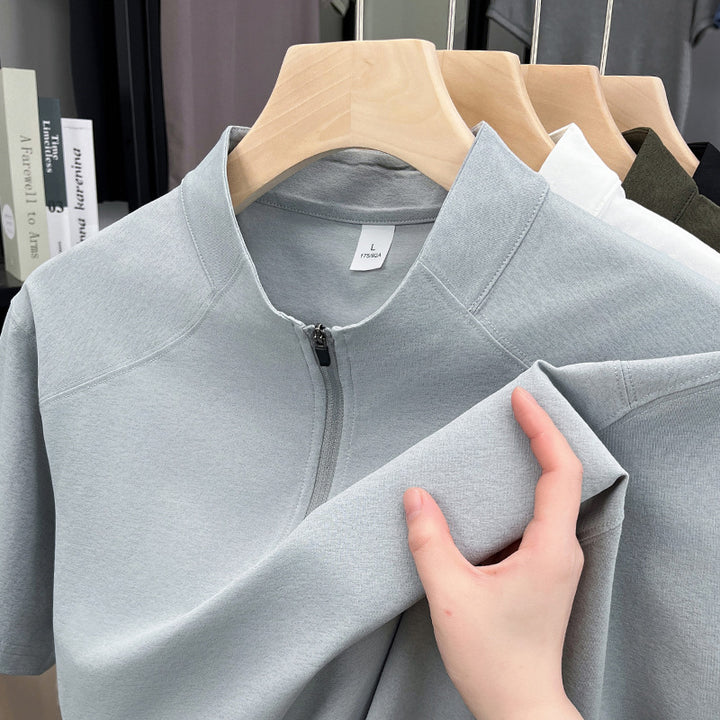 Herren Kurzarm Funktionsshirt mit Reißverschluss und atmungsaktiver Technologie Echoarchiv