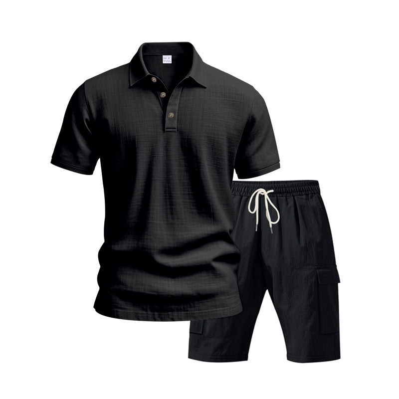 Herren stilvolles Polohemd mit bequemen Cargo-Shorts Echoarchiv