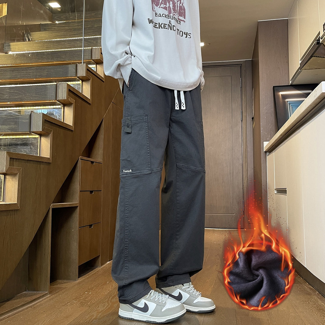 Herren Weite Cargo-Hose mit Thermofutter, Kordelbund & Utility-Taschen Echoarchiv