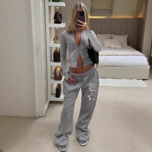 Damen nan taillierte Cropped-Kapuzenjacke mit durchgehendem Reißverschluss, elastischem Abschlussbund und dekorativem College-Print Echo Archiv