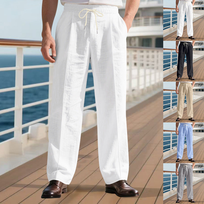 Herren elegante Freizeithose mit verstellbarem Kordelzug und atmungsaktiver Struktur Echoarchiv