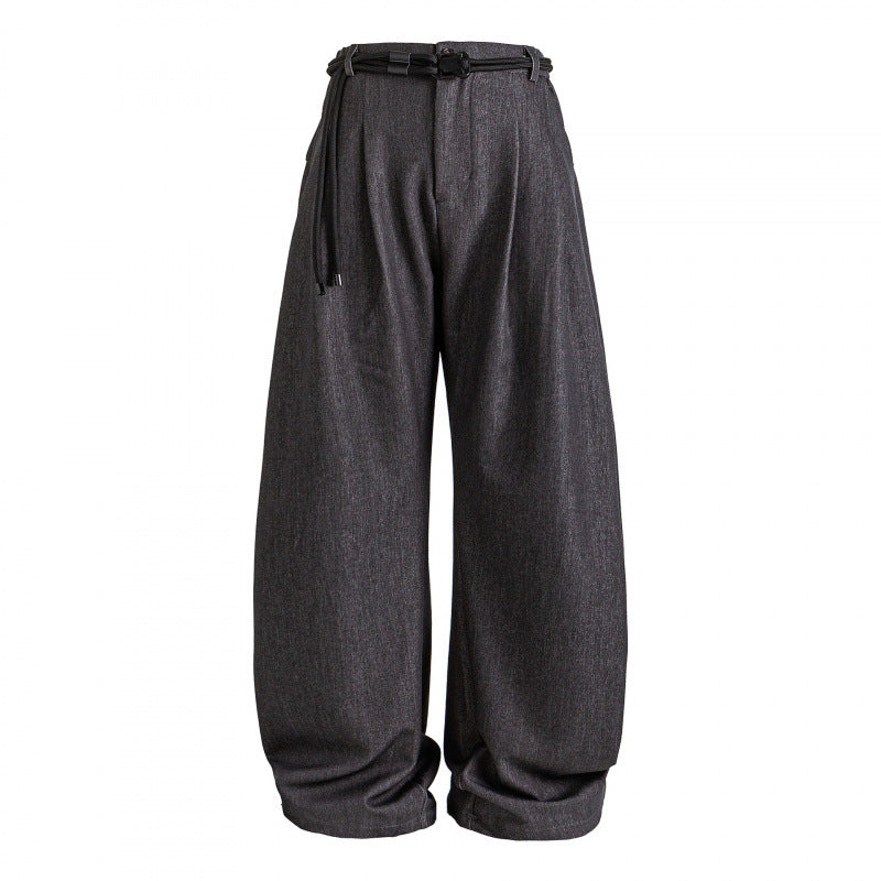 Damen Hochtalierte weite Marlene-Hose mit Faltenbund und Tunnelzuggürtel Echo Archiv
