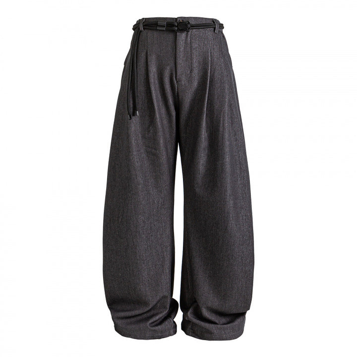Damen Hochtalierte weite Marlene-Hose mit Faltenbund und Tunnelzuggürtel Echo Archiv