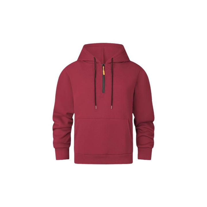 Herren moderner Kapuzenpullover mit halbem Reißverschluss und Kängurutasche Echoarchiv