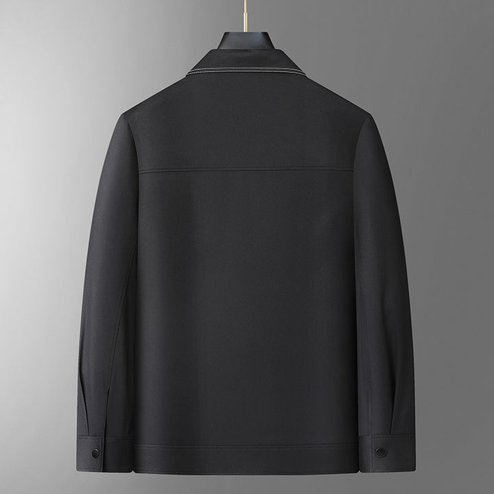 Herren Hemdjacke aus Lederoptik mit aufgesetzten Brusttaschen und Druckknopfleiste Echo Archiv