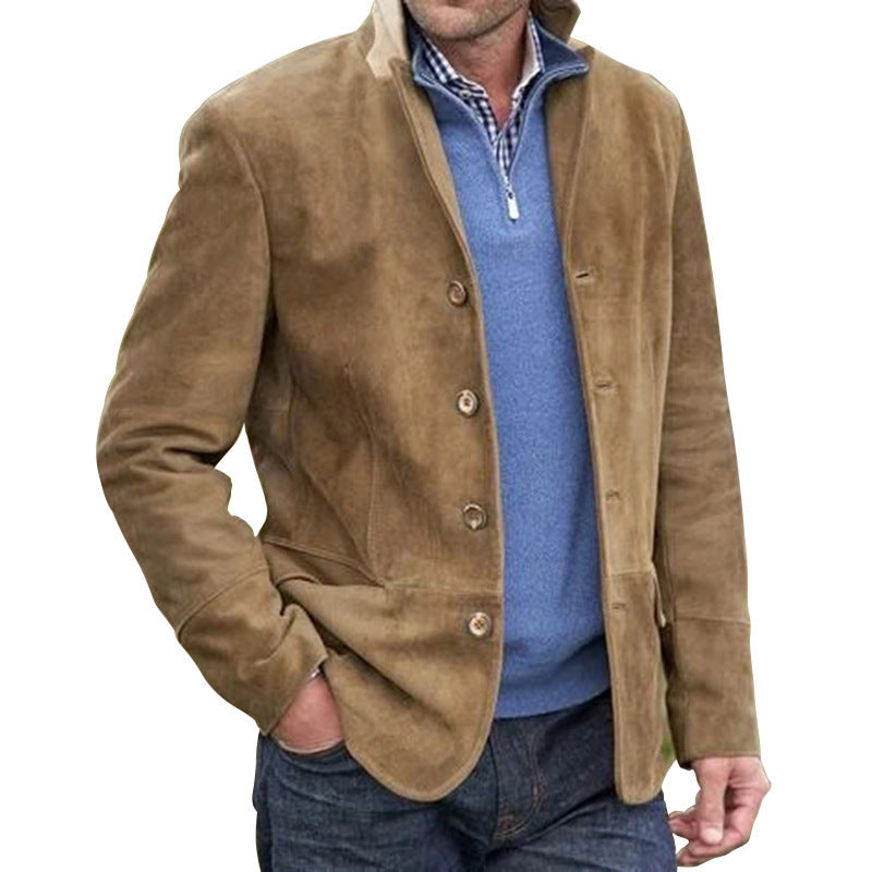 Herren Elegante Wildlederjacke mit modernen Details Echoarchiv