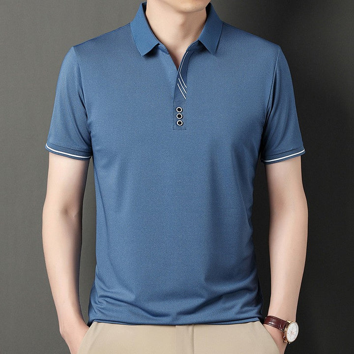 Herren Polohemd mit eleganter Knopfleiste und kontrastierendem Detail Echoarchiv