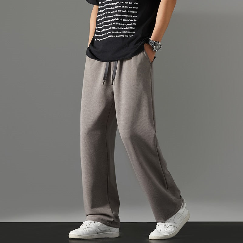 Herren weite Relaxed-Jogginghose aus French-Terry mit Kordelzug, elastischem Bund & geradem Bein Echoarchiv