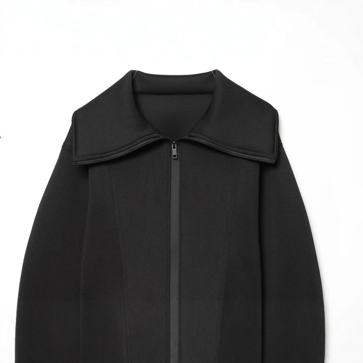 Damen Kurz geschnittene Boxy-Jacke mit überlappendem Stehkragen und wasserdichtem Reißverschluss Echo Archiv