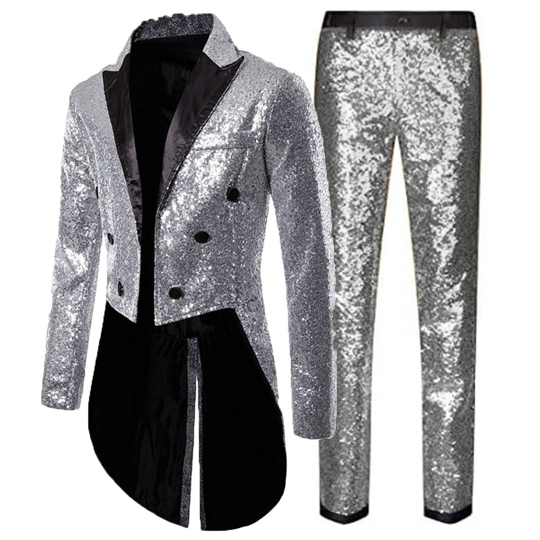 Herren Glitzerndes Paillettenanzug-Set Echoarchiv