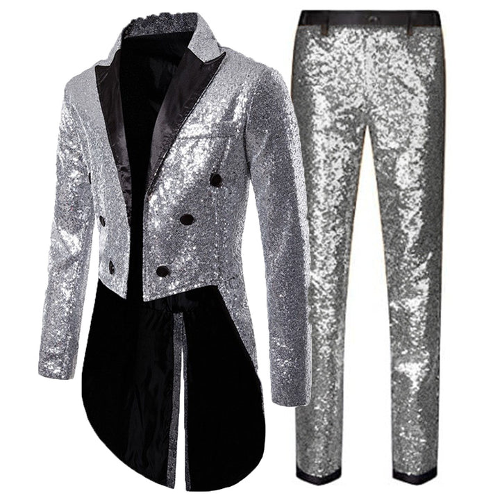 Herren Glitzerndes Paillettenanzug-Set Echoarchiv