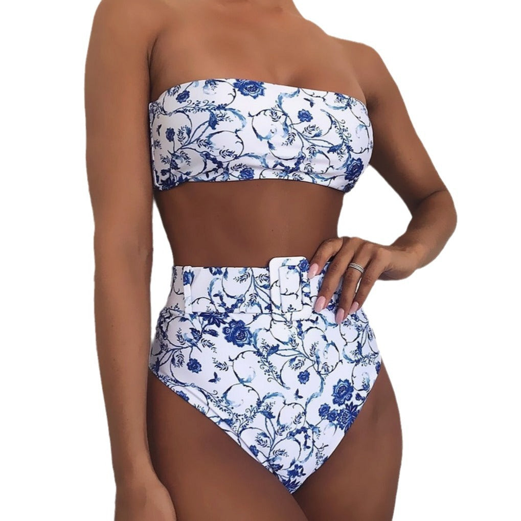 Damen Bandeau-Bikini mit hochtaillierten Hosen Echo Archiv