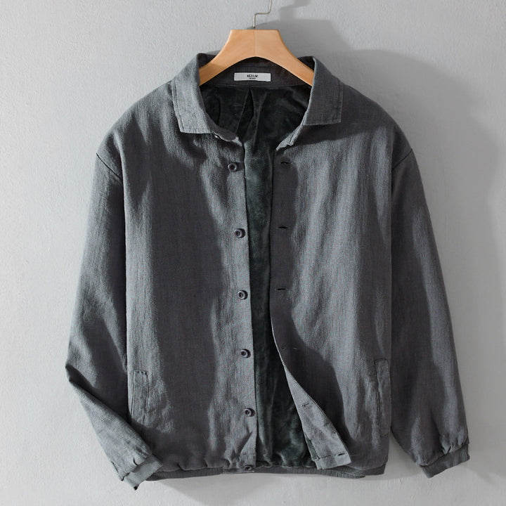 Herren Gefütterte Overshirt-Jacke aus Leinen-Mix Echoarchiv