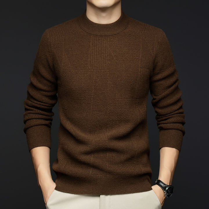 Herren feiner Rundhals-Strickpullover aus hochwertiger Wolle Echoarchiv
