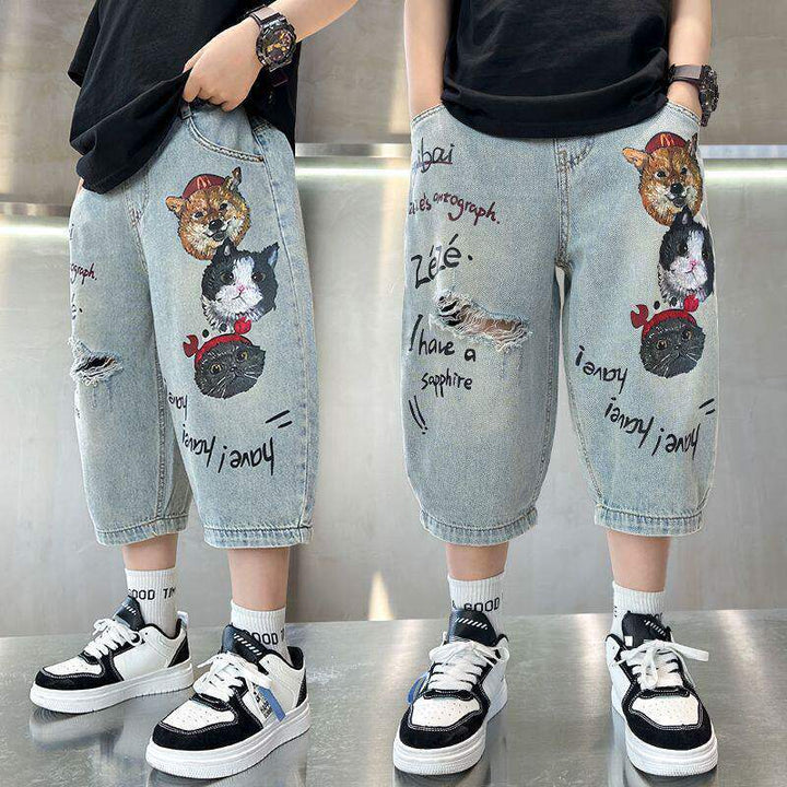 Unisex lockere Denim Hosen Echo Archiv