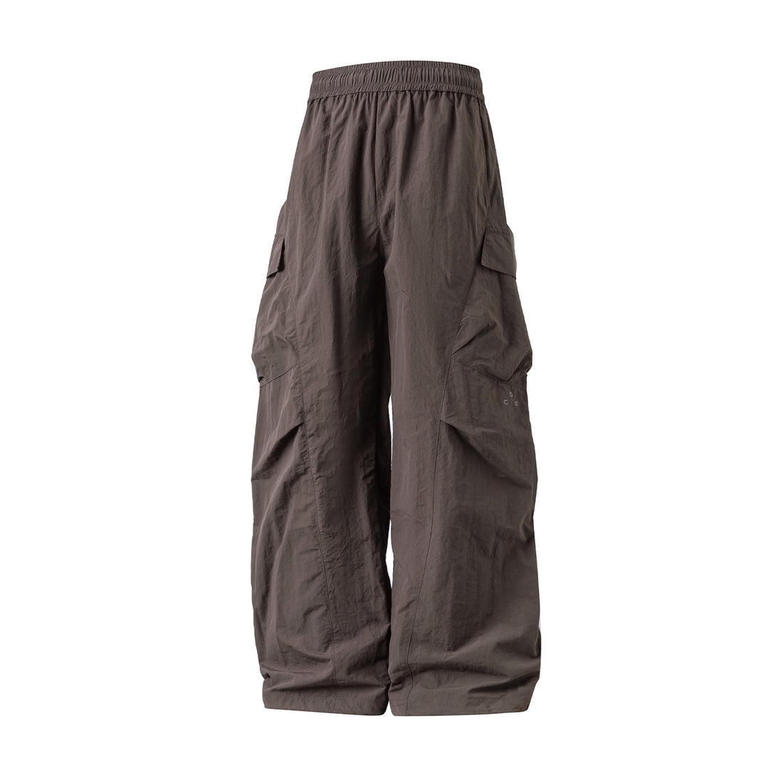 Unisex Extraweite Nylon‑Cargo‑Palazzohose mit elastischem Comfort‑Bund und asymmetrischen Klappentaschen Echo Archiv