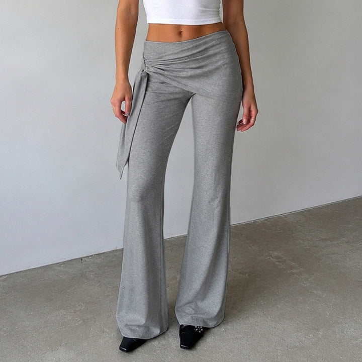Damen Flair-Loungehose mit Wickelbund, Bindeschal und weitem Schlag Echo Archiv