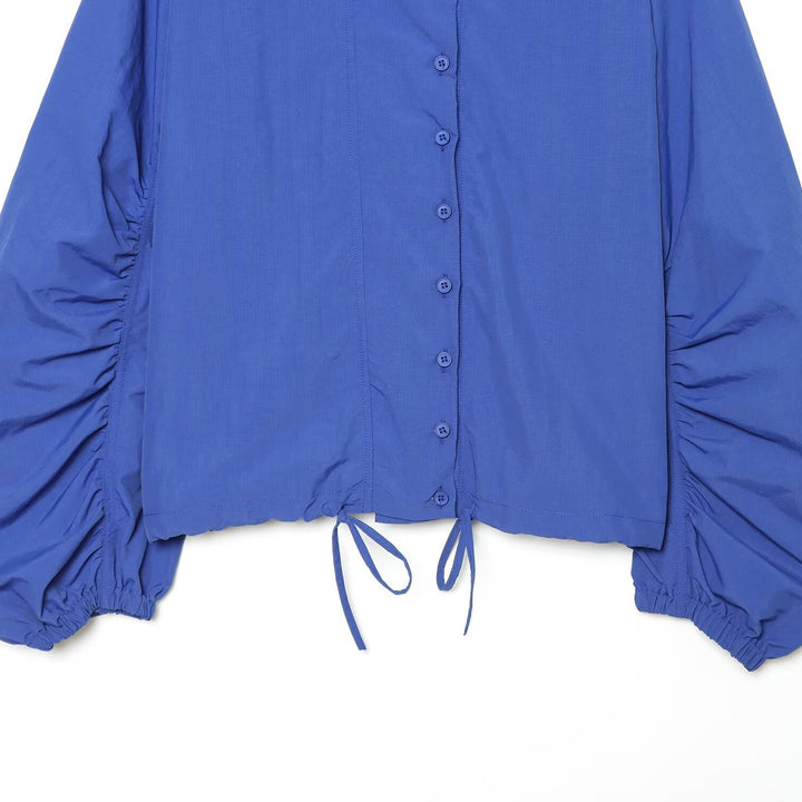 Damen Kurzjacke mit gerafften Ballonärmeln, Stehkragen und Tunnelzug Echo Archiv
