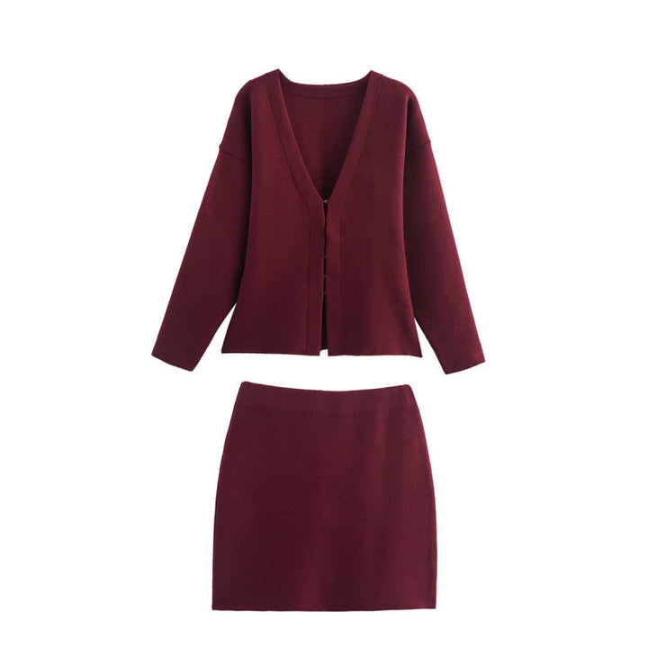 Damen Locker geschnittener Feinstrick-Cardigan mit tiefem V‑Ausschnitt und verdeckter Knopfleiste Echo Archiv